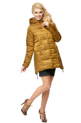 Осенняя куртка женская из текстиля с капюшоном