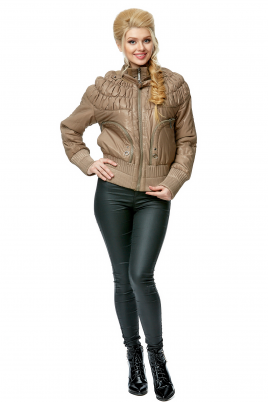 Осенняя куртка женская из текстиля с воротником